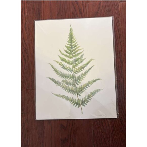 Woodland Fern Illustration - Green Botanical Watercolor Painting - Picture 3 of 3